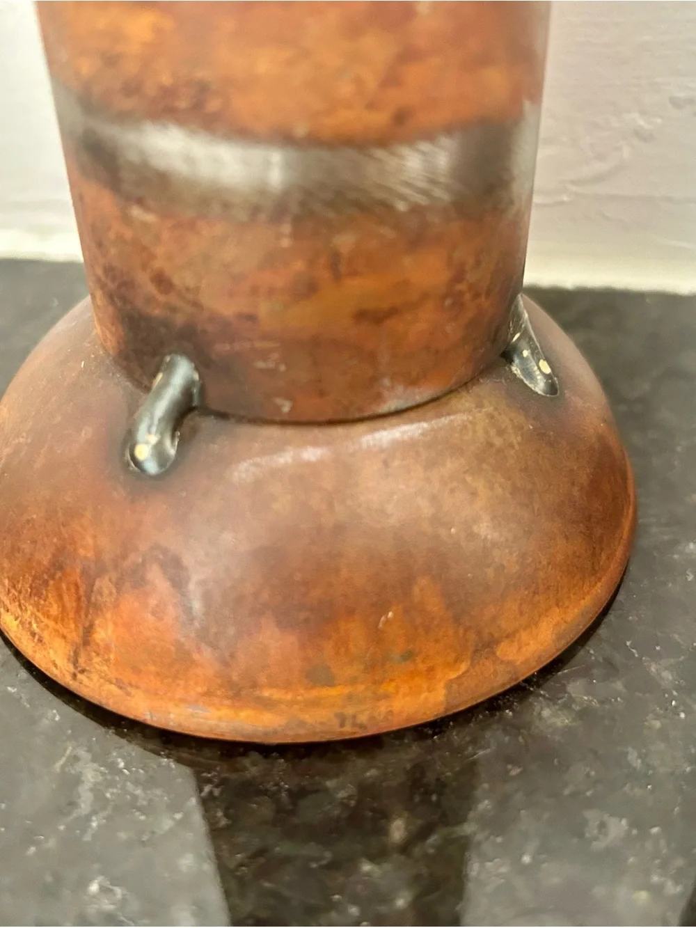MCM Brutalist Welded Steel Pipe Vases Pair Heavy Industrial Studio Art Decor 9" - Picture 10 of 13